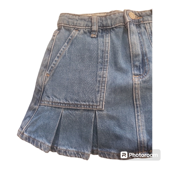 ZARA Girl's Blue Pleated Denim Skirt - Size 8 - Picture 2 of 3